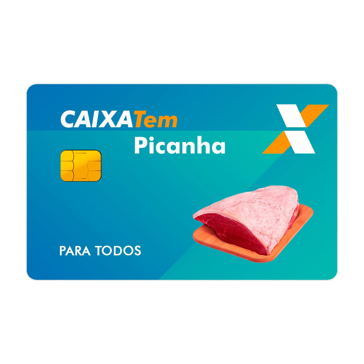 CAPACARD - Película Adesiva Para Cartão - Caixa Tem Picanha CAPACARD - Película Adesiva Para Cartão - Caixa Tem Picanha